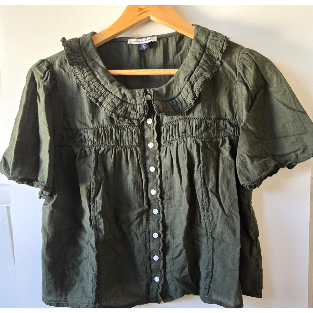 American Eagle Outfitters Olive Blouse